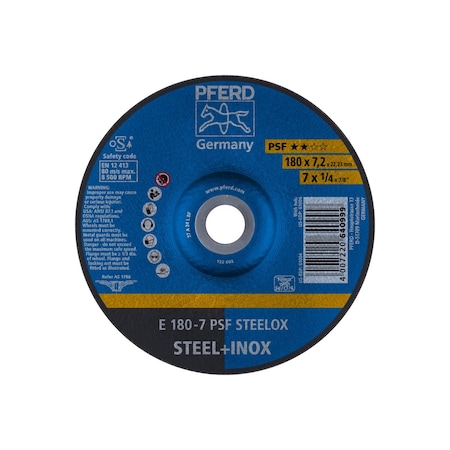 Pferd Grinding Wheel, Type 27, 7" x 1/4 61004